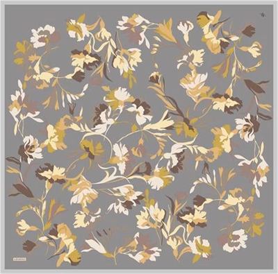 Armine Çiçek Desenli Saf İpek Twill Eşarp 9342D 38
