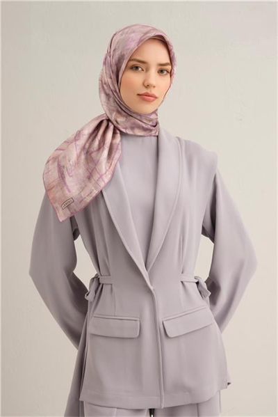 Armine Soyut Desenli Saf İpek Sura Eşarp 9339D 53