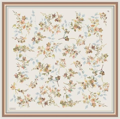 Armine Çiçek Desenli Saf İpek Twill Eşarp 9316D 81