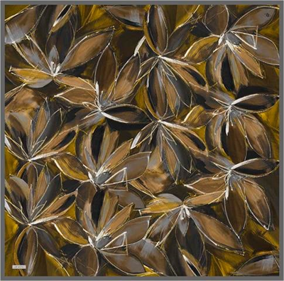 Armine Çiçek Desenli Saf İpek Twill Eşarp 9406D 82