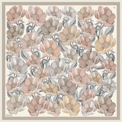 Armine Çiçek Desenli Saf İpek Twill Eşarp 9403D 81