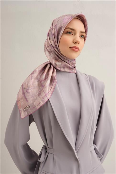 Armine Soyut Desenli Saf İpek Sura Eşarp 9339D 53