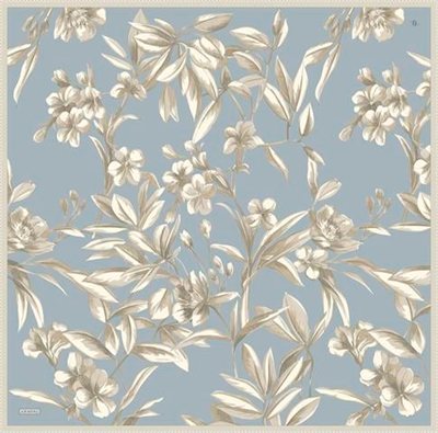 Armine Çiçek Desenli Saf İpek Twill Eşarp 9324D 09