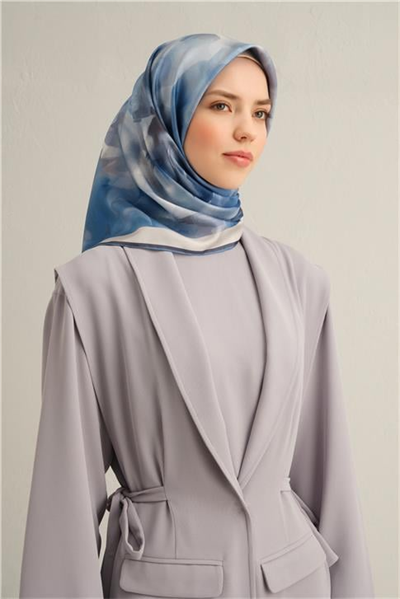 Armine Çiçek Desenli Saf İpek Twill Eşarp 9310D 38