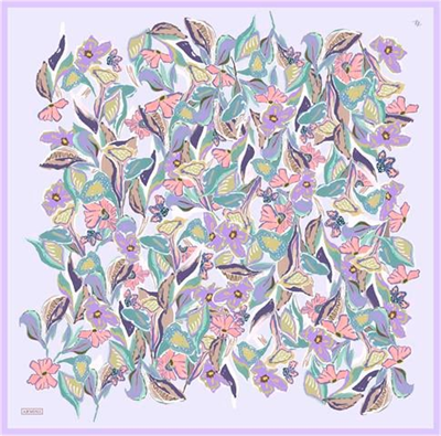Armine Çiçek Desenli Saf İpek Twill Eşarp 9332D 33