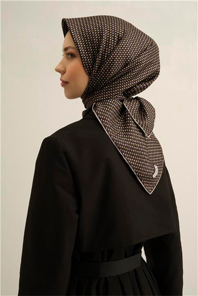 Armine Çiçek Desenli Saf İpek Twill Eşarp 9307D 04