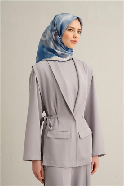 Armine Çiçek Desenli Saf İpek Twill Eşarp 9310D 38