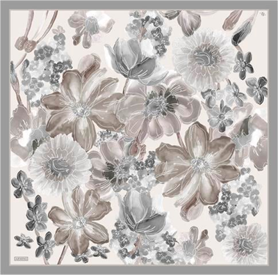 Armine Çiçek Desenli Saf İpek Twill Eşarp 9318D 83