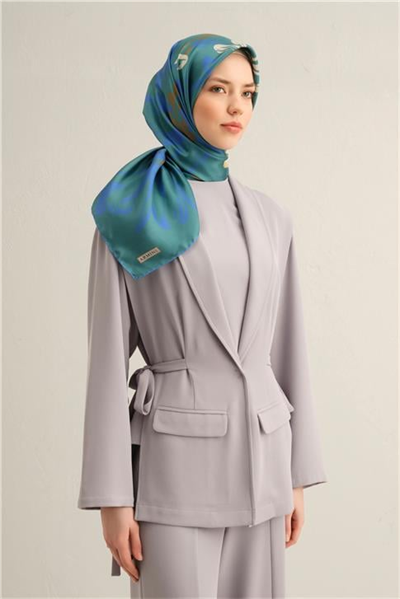 Armine Çiçek Desenli Saf İpek Twill Eşarp 9322D 37