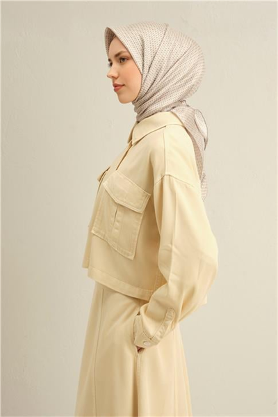 Armine Çiçek Desenli Saf İpek Twill Eşarp 9307D 03