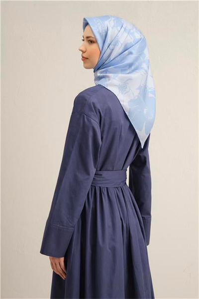 Armine Çiçek Desenli Saf İpek Twill Eşarp 9344D 42