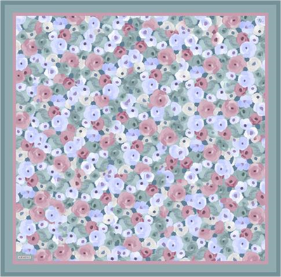 Armine Çiçek Desenli Saf İpek Twill Eşarp 9300D 50
