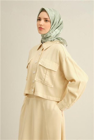 Armine Çiçek Desenli Saf İpek Twill Eşarp 9353D 38
