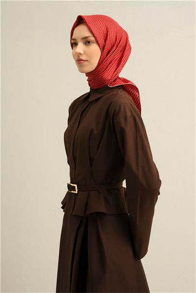 Armine Çiçek Desenli Saf İpek Twill Eşarp 9307D 36
