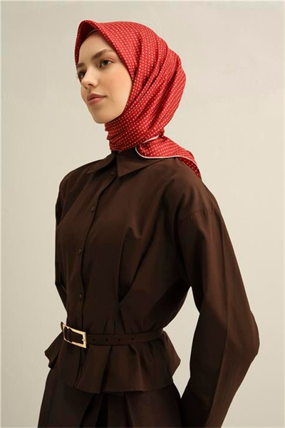 Armine Çiçek Desenli Saf İpek Twill Eşarp 9307D 36