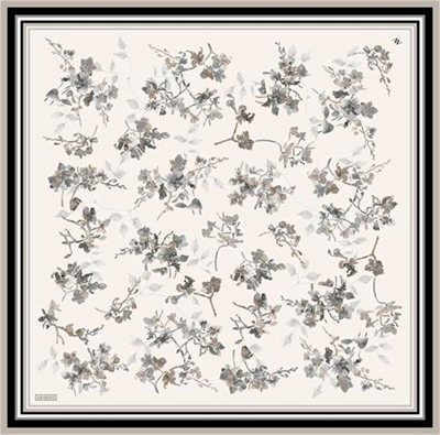 Armine Çiçek Desenli Saf İpek Twill Eşarp 9316D 85
