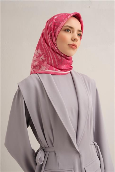 Armine Çiçek Desenli Saf İpek Twill Eşarp 9353D 36