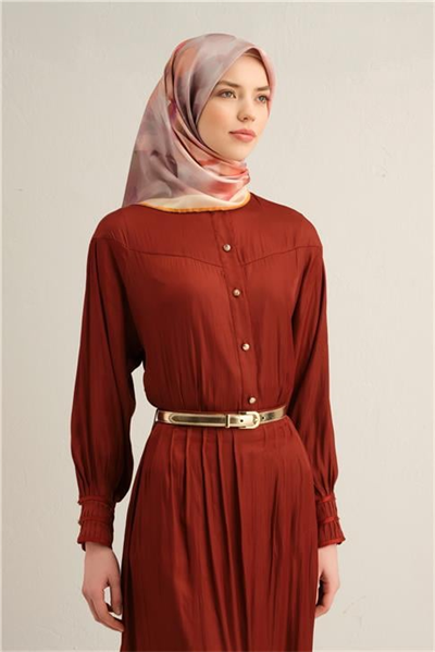 Armine Çiçek Desenli Saf İpek Twill Eşarp 9310D 37
