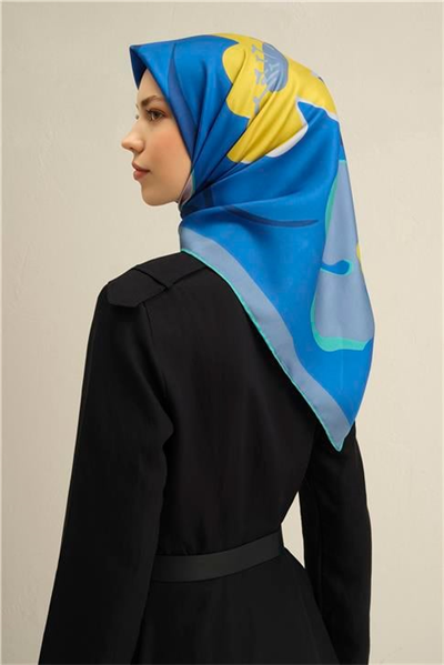 Armine Çiçek Desenli Saf İpek Twill Eşarp 9317D 84