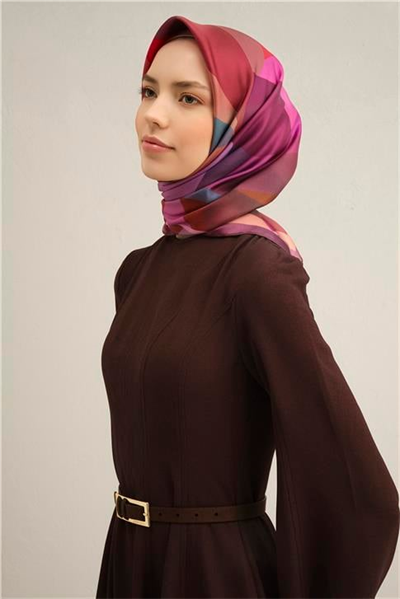 Armine Geometrik Desenli Saf İpek Sura Eşarp 9331D 31