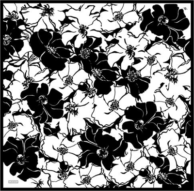 Armine Çiçek Desenli Saf İpek Twill Eşarp 9344D 44