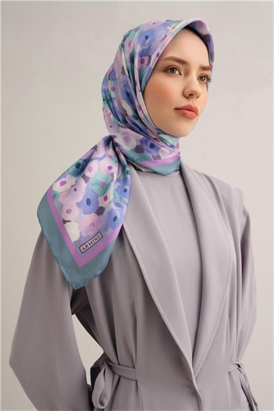 Armine Çiçek Desenli Saf İpek Twill Eşarp 9300D 57