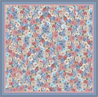 Armine Çiçek Desenli Saf İpek Twill Eşarp 9300D 02
