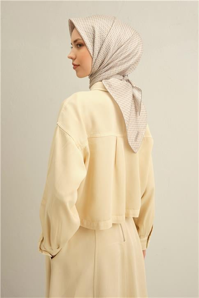 Armine Çiçek Desenli Saf İpek Twill Eşarp 9307D 03