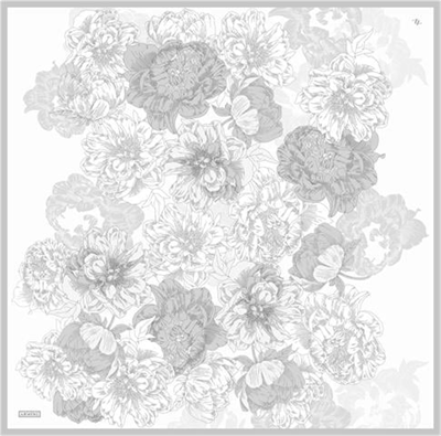 Armine Çiçek Desenli Saf İpek Twill Eşarp 9330D 84