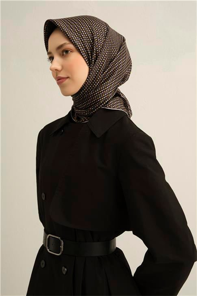 Armine Çiçek Desenli Saf İpek Twill Eşarp 9307D 04