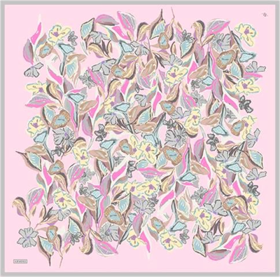 Armine Çiçek Desenli Saf İpek Twill Eşarp 9332D 82