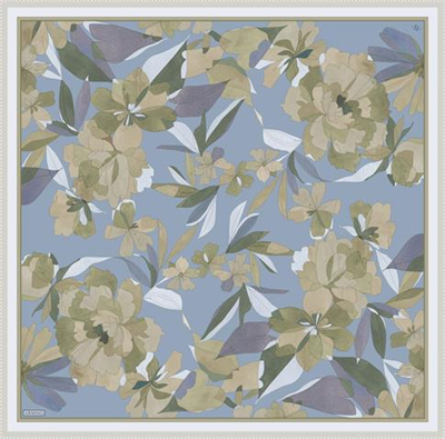 Armine Çiçek Desenli Saf İpek Twill Eşarp 9312D 56