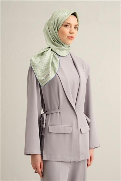 Armine Çiçek Desenli Saf İpek Twill Eşarp 9307D 81