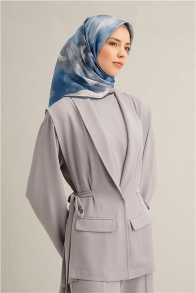 Armine Çiçek Desenli Saf İpek Twill Eşarp 9310D 38