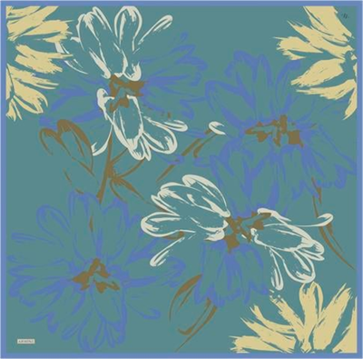 Armine Çiçek Desenli Saf İpek Twill Eşarp 9322D 37