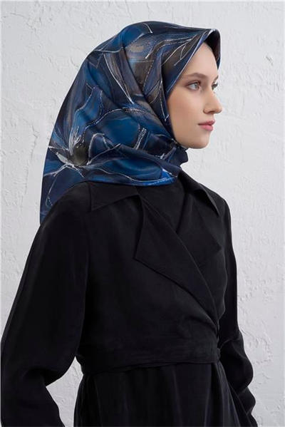 Armine Çiçek Desenli Saf İpek Twill Eşarp 9406D 83