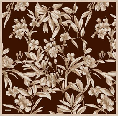 Armine Çiçek Desenli Saf İpek Twill Eşarp 9324D 52