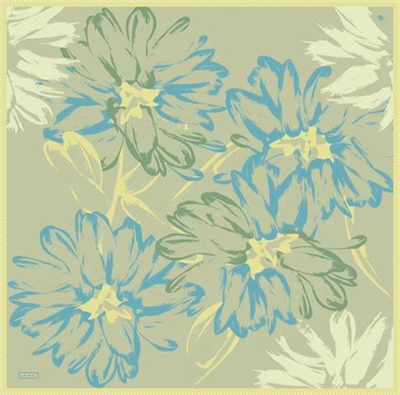 Armine Çiçek Desenli Saf İpek Twill Eşarp 9322D 12