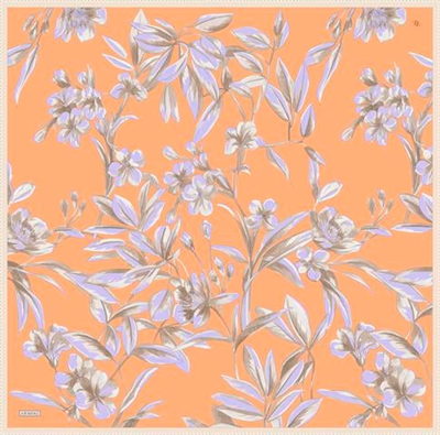 Armine Çiçek Desenli Saf İpek Twill Eşarp 9324D 33