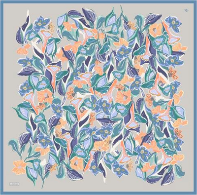 Armine Çiçek Desenli Saf İpek Twill Eşarp 9332D 81