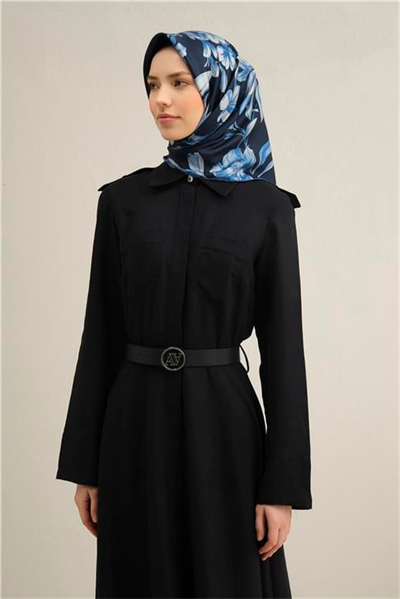 Armine Çiçek Desenli Saf İpek Twill Eşarp 9324D 51