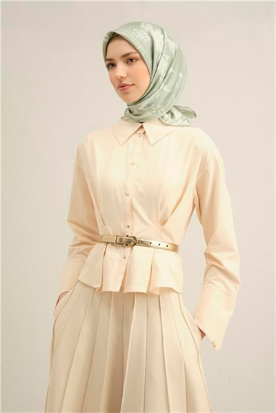 Armine Çiçek Desenli Saf İpek Twill Eşarp 9344D 37