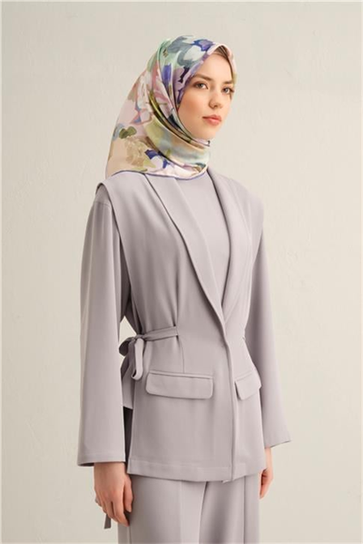 Armine Çiçek Desenli Saf İpek Twill Eşarp 9334D 33