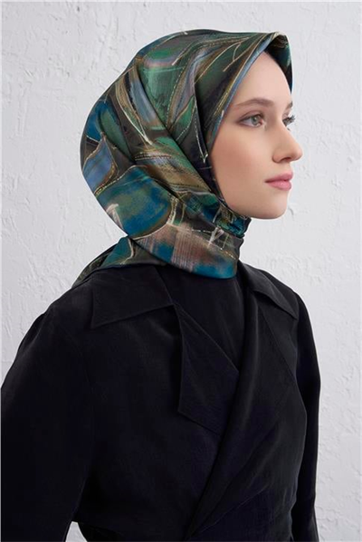 Armine Çiçek Desenli Saf İpek Twill Eşarp 9406D 35