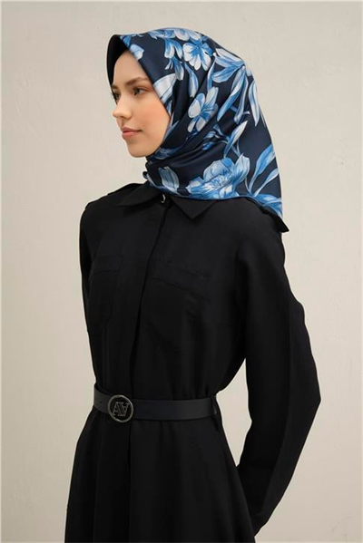 Armine Çiçek Desenli Saf İpek Twill Eşarp 9324D 51