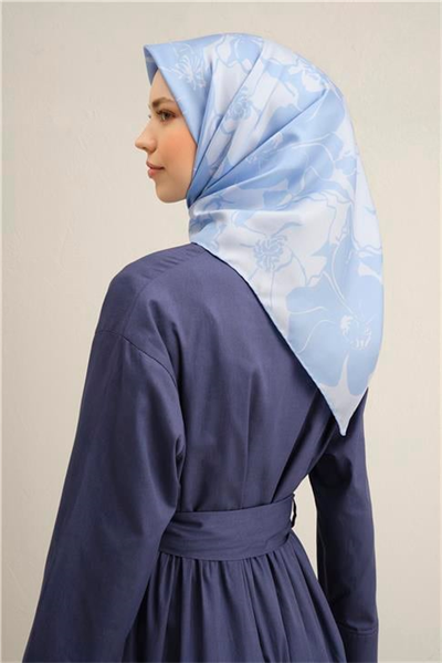 Armine Çiçek Desenli Saf İpek Twill Eşarp 9344D 42