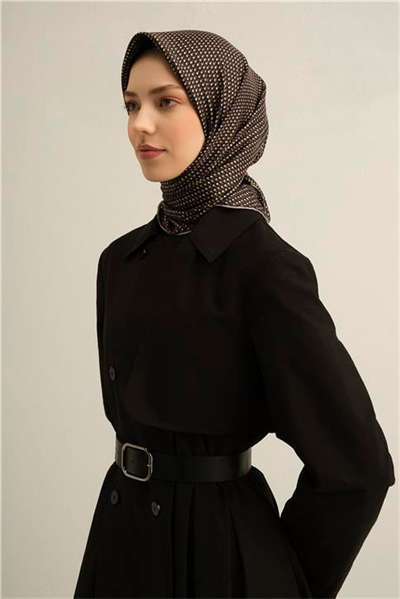 Armine Çiçek Desenli Saf İpek Twill Eşarp 9307D 04