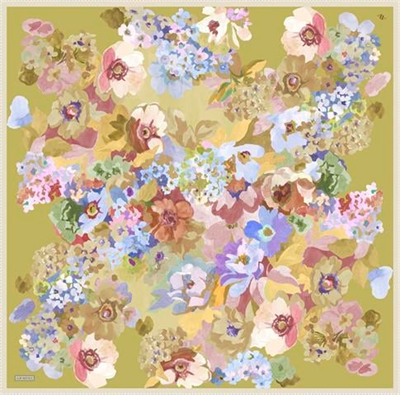 Armine Çiçek Desenli Saf İpek Twill Eşarp 9334D 59