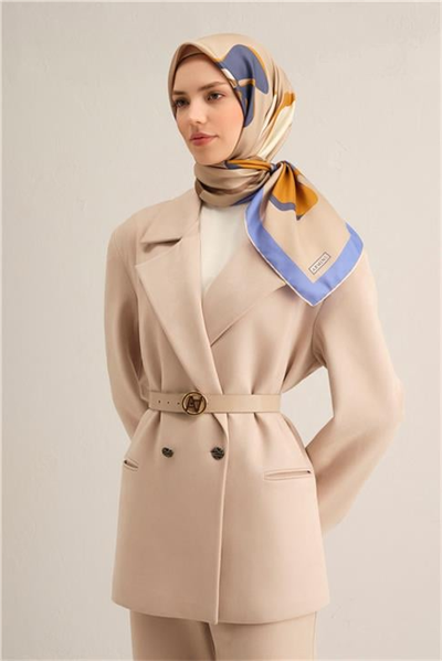 Armine Çiçek Desenli Saf İpek Twill Eşarp 9317D 34