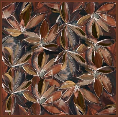 Armine Çiçek Desenli Saf İpek Twill Eşarp 9406D 80